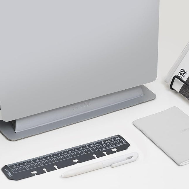 SenseAGE Laptop Stand for Desk, Office, Ergonomic Notebook Stand, Foldable & Portable Travel FlatStand, Lightweight, Anti-Slip, Compatible with MacBook Air, Pro, and Up to 15.4" Laptops (Silver)