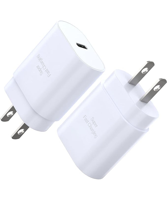 USB C Block 30W PD Super Fast Charging Block Type C Plug Wall Adapter Quick Charger for iPhone 17/17 Air/17 Pro/17 Pro Max/16/15/14/13/12/11/iPad/Mini/AirPod/Galaxy S25/S24/S23/S22 (White 2Pack)