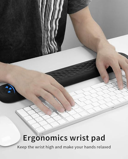 Vaydeer Keyboard Wrist Rest, Large Full Keyboard Support Pad, Memory Foam Hand Rest Cushion for Desk, Ergonomic Computer Laptop Mac Typing Padded, Office Gaming Palm Arm Carpal Tunnel Pain Relief