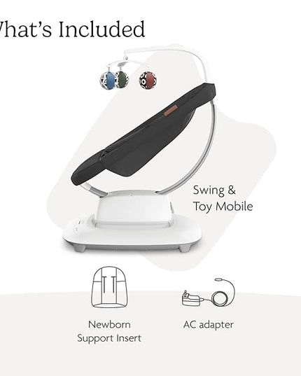 UPPAbaby Mamaroo Smart Swing – Customizable Soothing Modes with MotionSync Technology – Infant Recline + Bluetooth Enabled – Included Newborn Insert – Jake (Charcoal Mélange)