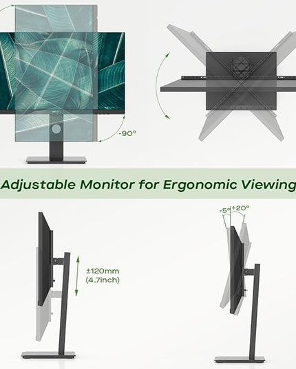 New Mobile Pixels 23.8'' Computer Monitor, 75Hz FHD1080P IPS Monitors with VESA Mounting, Rotatable, Height/Tilt Adjustment for Ergonomic Viewing, Frameless, Anti-Glare, Gaming Monitor with FreeSync