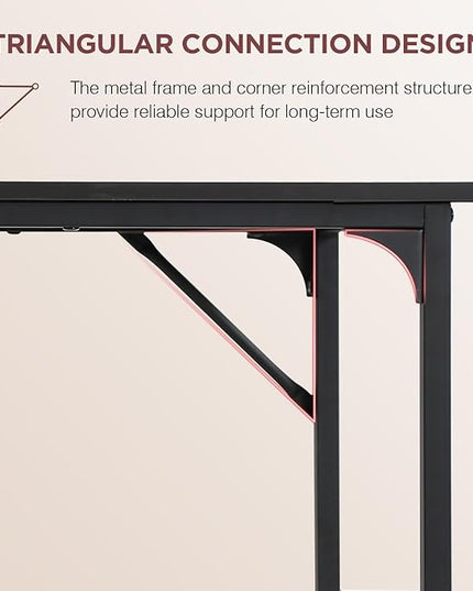 PayLessHere | 39 Inch Computer Desk | Black | Office Desk with Metal Frame, Adjustable Feet | Water-Resistant, Scratchproof Surface | Sturdy Writing Table for Home Office or Study | Pack of 1