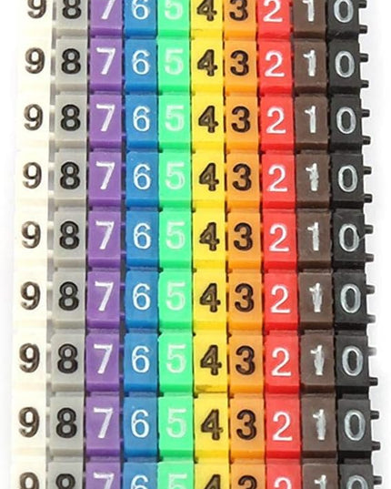 Clip on Wire Markers, Wire Number Labels Colorful Wire Numbering Marker Tube Cable Marker for Marking The Color Coded Cables(100PCS -2.5MM 2.5)