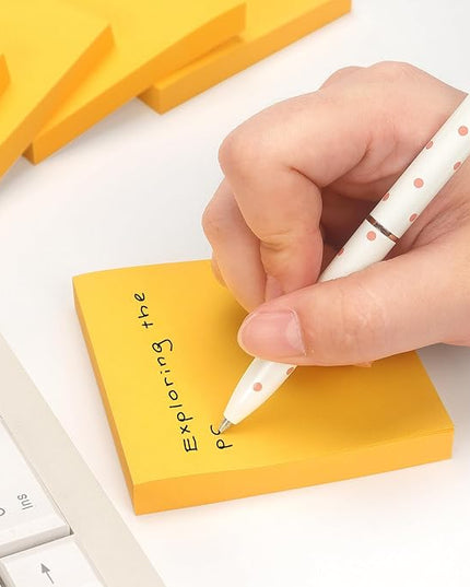 Sticky Notes 3x3 Self-Stick Notes Pads with 6 Bright Colors, Easy to Post for Office, School, Home, 6 Pads/Pack, 100 Sheets/Pad (Orange)