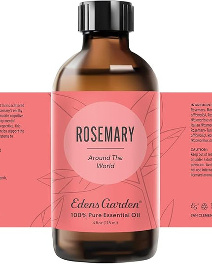 Edens Garden Rosemary Around The World Essential Oil- 100% Pure Premium Grade, Undiluted, Natural, Therapeutic, Aromatherapy, The Best for Diffuser, Skin, Face, Humidifiers 118 ml (4 fl oz)
