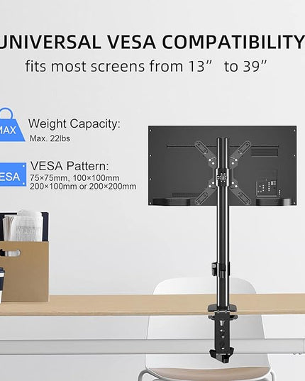 Single Monitor Mount, Single Monitor Desk Mount with VESA Extension Kit from 75×75 to 200×200mm fits 13-39 inch Screens,Vesa Mount