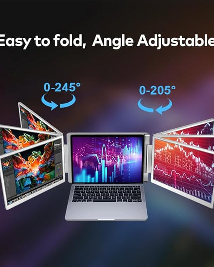 Smartlinx 16" Laptop Screen Extender Triple Display - 2560x1600P QHD Portable Monitor, USB C Detachable Plug & Play Extender for 12" -17" Laptops - Compatible with Windows/Android/PS4/MacBook