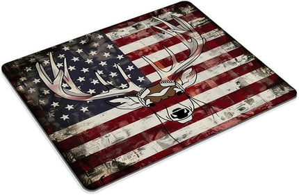 Square Mouse Pad Majestic Deer and National Flag 1,Gaming Mouse Pads for Desk,Soft Computer Waterproof Non-Slip Mouse Mat