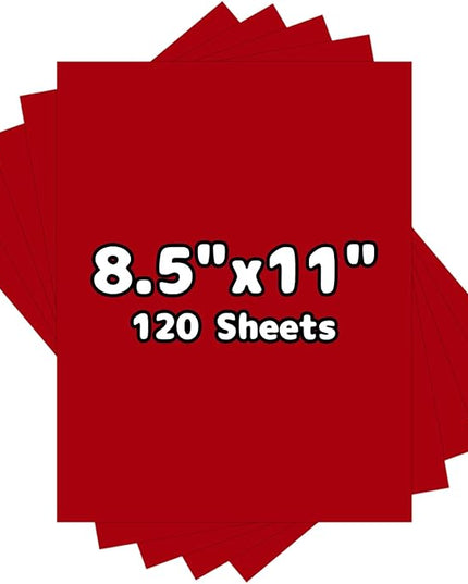 120 Sheets Cardstock 8.5x11, 65lb Dark Red Card Stock, Red Construction Paper, 180gsm Thick Printer Paper for Printing, Painting, Card Making, Kids School Supplies,Party Decorations