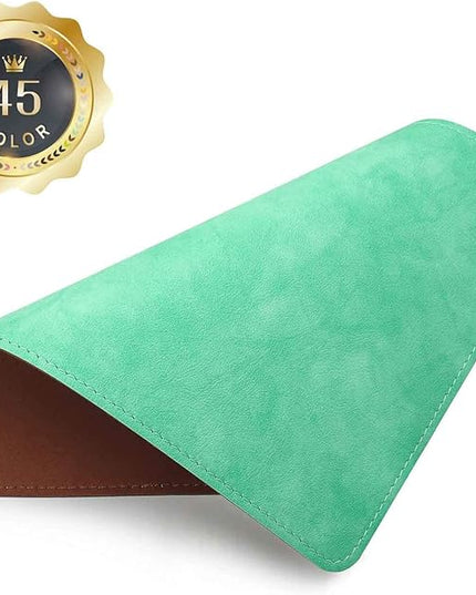 PU Leather Mouse Pad with Stitched Edge, Micro-Fiber Base, Non-Slip Waterproof, 8x11Inch (Mint Green)