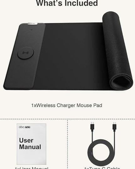 2-in-1 Mouse Pad with Magnetic Wireless Charging, Gaming Mouse Pad, 31.5"x11.8" Large Desk Mat for Laptop/Keyboard, Waterproof Smooth Surface, Non-Slip Base, No Adapter