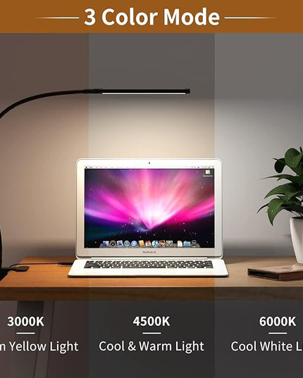 iZELL Book Light, LED Reading Light Clip On [3 Color Modes & 10 Brightness Levels] Flexible Gooseneck Book Lamp for Kids Reading in Bed at Night, Clip to Bedside Table, Headboard or Dorm