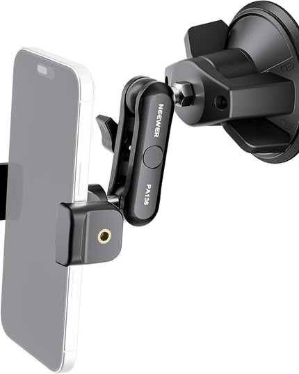 NEEWER Phone Holder for Your Car, 360° Rotating Vacuum Suction Cup Metal Cell Phone Mount Magic Arm Compatible with iPhone Samsung for UTV Windshield Skylight Glass Navigation Video Recording, PA136