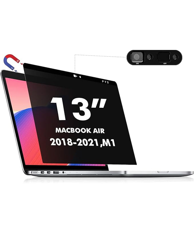 PYS macbook air 13 inch privacy screen Compatible with MacBook Air 13.3'(Released in 2018-2021: A1932,A2179,A2337)-Anti Glare，Webcam Cover Slider，Provide Privacy, Ultra Slim，Easy On
