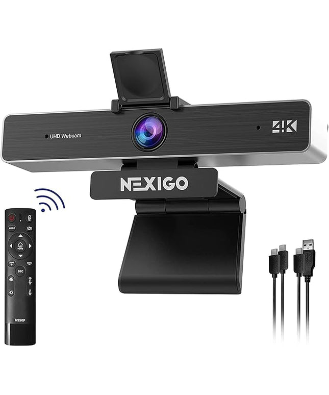 NexiGo Zoom Certified, N950P 4K Zoomable Webcam with Remote Control, Sony_Starvis Sensor, 5X Digital Zoom, Pro Web Camera with Dual Stereo Mics, for Zoom Skype Teams Twitch