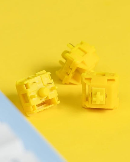 WS Arowana Gold Mechanical Keyboard Switches, 35Pcs HMX Linear Switches Pre Lubed 5 Pins 45gf Key Switch for Mechanical Gaming Keyboard (Gold)
