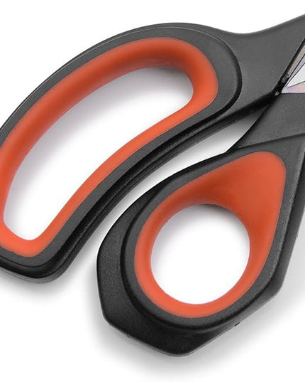 LIVINGO 2 Pack Premium Tailor Scissors Heavy Duty Multi-Purpose Titanium Coating Forged Stainless Steel Sewing Fabric Leather Dressmaking Comfort Grip Shears Professional Crafting (8.5 & 9.5INCH)