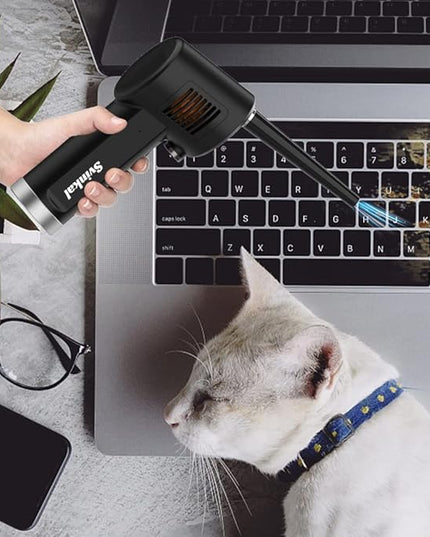 Air Duster, Handheld Cordless Air Duster, Air Blower Rechargeable, Electric Compressed air Gun Battery Operation, for Cleaning Computer Keyboard Camera Lego Toys.