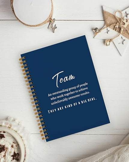 Navy Blue Meeting Notebook for Work, Employee Appreciation Gifts, Team Gifts for Employees, Journals for Writing, Thank You Gifts for Women Men Leader Boss Manager Mentor Coworkers, 5.5"x8.3"