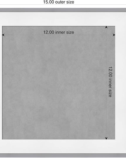 Amanti Art White Framed Magnetic Board 15x15 X-Small Vision Board for use with Magnets, 100% Metal Sheet to Display Items as Office Decor or for Home Organization in mudroom, Kitchen or Kids Room