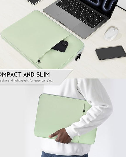 Laptop Sleeve Case 17 inch, Padded Shockproof Travel Carrying Bag for HP 17.3 inch Laptop, Pavilion 17, Envy 17 17t, Lenovo ideapad 17, Dell Inspiron 17 Water-Resistant Computer Cover -Green