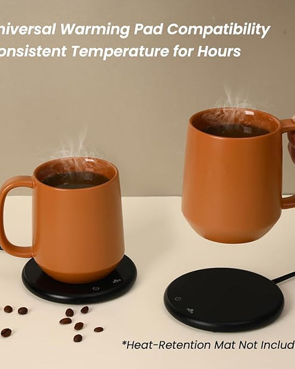 Miicol Ceramic Coffee Mug, 16 oz Large Coffee Cup, Tea Mug with Handle, Flat Bottom Mug for Men, Women, Office, Microwave and Dishwasher Safe, Multi-Color, Burnt Orange