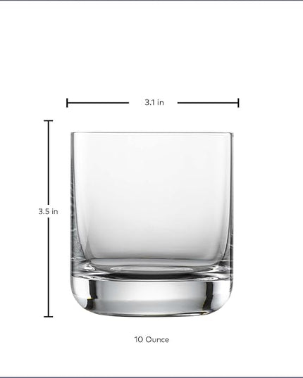 SCHOTT ZWIESEL Convention Whiskey Glass (Set of 6), Old Fashioned Tumbler for Whiskey, Dishwasher-Safe Machine-Made Tritan Crystal Glasses, Made in Germany (10 Ounce)
