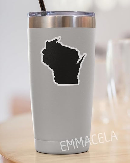 (3PCS) Wisconsin State Map Stickers, US State Stickers - Waterproof Vinyl Decals for Tumblers, Water Bottles, Laptops, Books, Scrapbooks, Great for Wisconsin Lovers 3 x 2.7 Inch