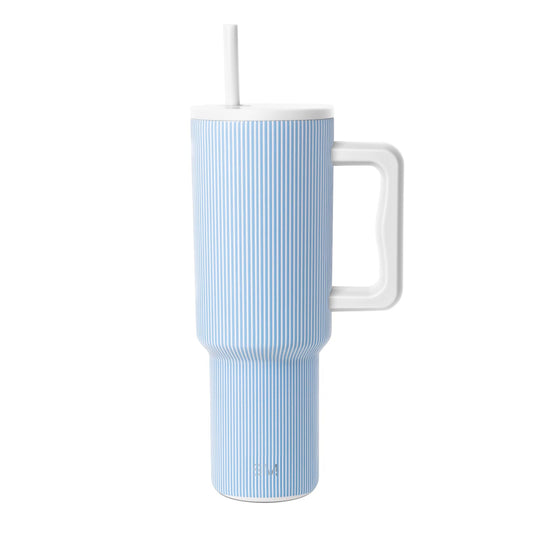 Simple Modern Tumbler with Handle and Straw | 40oz | Striped