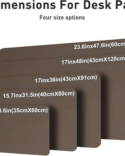 Aothia Leather Desk Pad Protector, Large Mouse Pad, Office Mat, Non-Slip PU Leather Blotter, Laptop Desk Pad, Waterproof Writing Pad for Office and Home (Coffee, 23.6" x 13.7")