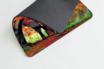 Square Mouse Pad Natural Trees and Elephants-4,Gaming Mouse Pads for Desk,Soft Computer Waterproof Non-Slip Mouse Mat