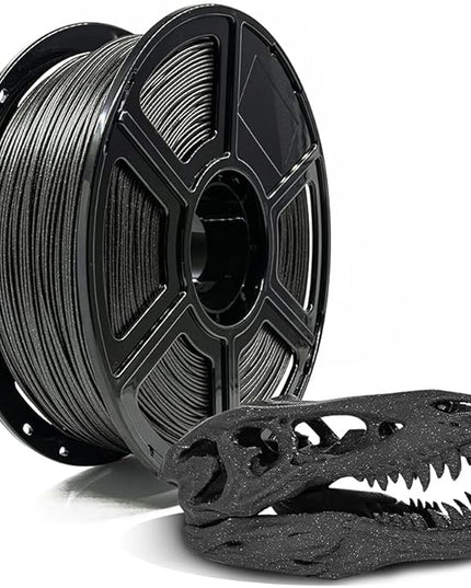 FLASHFORGE PLA Filament 1.75mm Galaxy Matte Black, 3D Printer Filament with Silver Glitter 1kg (2.2lbs) Spool, Dimensional Accuracy +/- 0.02mm, Shimmering 3D Printing Filament for Unique Finish