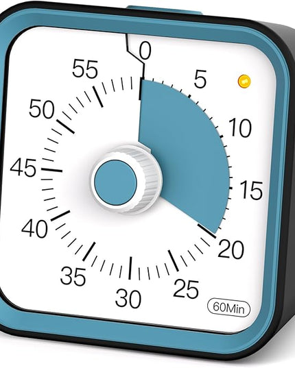 InfPokid Visual Timer for Kids with Pause Function, 60 Minute Countdown Timer for Kids Desk Study, Teaching, Kitchen Cooking, Office Meetings, Time Management for ADHD (Black)
