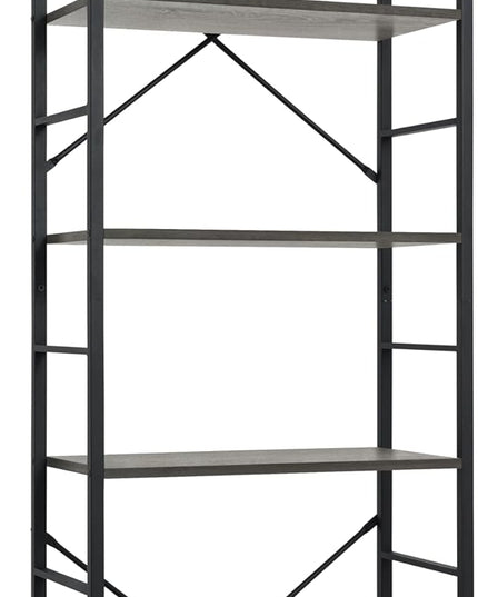 CAPHAUS 6 Tier Bookshelf, 24 Inch Width Free Standing Shelf, Bookcase Shelf Storage Organizer, Industrial Book Shelves for Home Office, Living Room, Kitchen, Dark Grey Vintage Shelves & Metal Frame