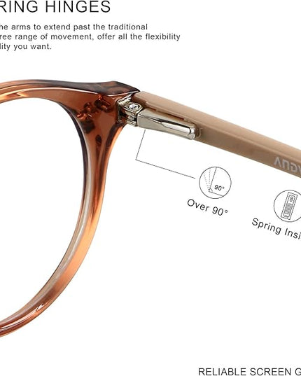 ANDWOOD Blue Light Blocking Glasses Women Men Computer Small Face Clear Bluelight Blocker Eyeglasses Frame