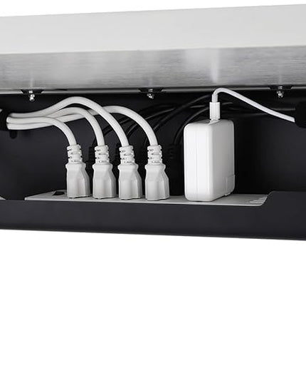 VIDOR Under Desk Cable Management Tray 2-Pack, 17" Cord Organizer, No Drill Alloy Steel, Perfect for Standing Desk and Office Home Wire Management