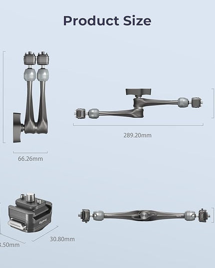 SMALLRIG 11" Rosette Magic Arm, HawkLock H21 Quick Release Structure, w 1/4"-20 Screws and Anti-Twist Pins, for Monitors, Lights, Max Load Cpacity 3kg