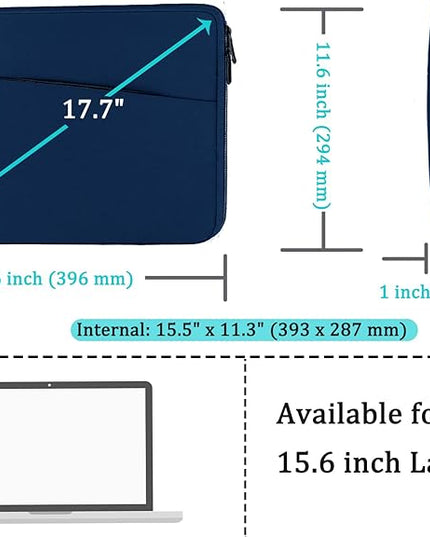 Laptop Sleeve Case 15.6 inch, Durable Shockproof Protective Computer Carrying Cover with Front Pocket, Briefcase Handbags Laptop Bag for 15.6 inch HP, Dell, Acer, Asus, Notebook, Blue