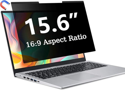 ZOEGAA Magnetic 15.6 Inch Laptop Privacy Screen Filter, Compatible with HP Dell Acer Asus Samsung Lenovo, for 16:9 Widescreen Display Laptop Privacy Screen 15.6 inch and Anti-Glare Protector