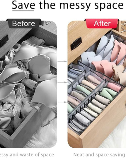 HSLFUAI 10 Pack Wardrobe Clothes Organizer for Bra, Underwear, Sock, Tie Transparent Mesh Drawer Clothes Storage, Women Underwear Storage Compartment Box
