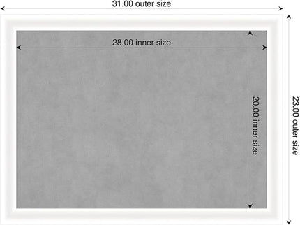 Amanti Art White Framed Magnetic Board 23x31 Medium Vision Board for use with Magnets, 100% Metal Sheet to Display Items as Office Decor or for Home Organization in mudroom, Kitchen or Kids Room