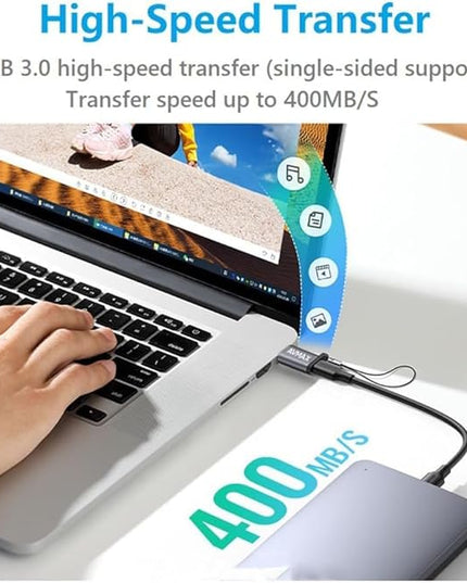 AVMAX USB to USB C Adapter 4Pack, Type C Male to USB Female 3.0 OTG Adapter for iMac,MacBook, iPhone 16 15,iPad,Microsoft Surface,Samsung (Black)