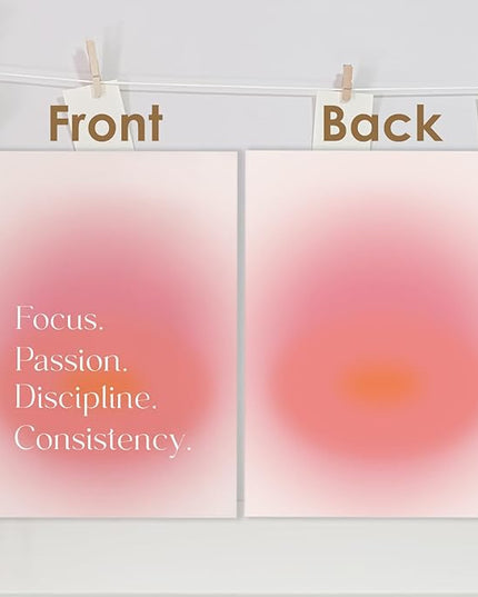 Pink Aura Inspirational Spiral Journal Notebook 5.5x8.3in, Motivational Journal for Women, Focus Passion Discipline Consistency Notebooks for Note Taking, Pink Aesthetic Hardcover Notebook