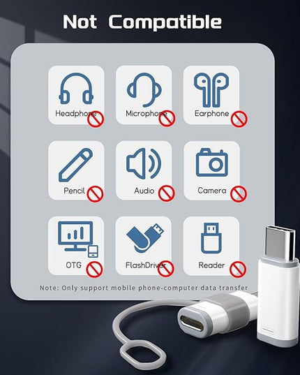 4 Pack Lightning to USB C Charge Adapter for iPhone 15/16/17 Pro Max/Plus S24 Support Charging & Data Transfer,Type C Charger Connector Cable-NOT Support Audio/OTG/Headphone/Earbud/Apple -Pencil