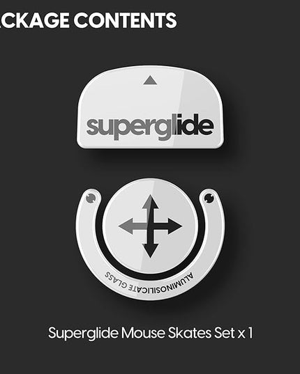 Superglide Glass Mouse Skates - Super Smooth Glide, Polished Round Edge, Super Fast Gaming Mouse Feet with Durable Sole for Logitech G Pro X Superlight1 (Type-S, White)