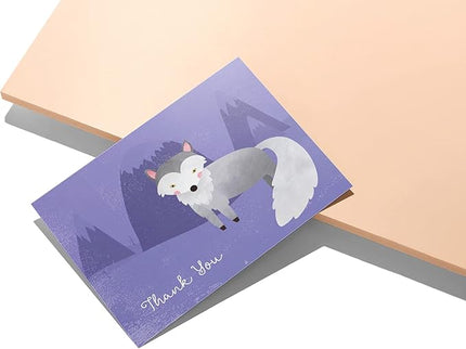 Twigs Paper Thank You Card Set - 12 Assorted Greeting Cards For All Occasions - Thank You Cards with Envelopes - Appreciation Cards - Eco Friendly - Made In USA - 5.5 x 4.25 Inch - Woodland Animals
