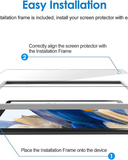 JETech Screen Protector for Samsung Galaxy Tab A8 (10.5-Inch, 2021 Model, SM-X200/X205/X207), 9H Anti-Scratch Tempered Glass Film, HD Clear with Easy Installation Tool, 2-Pack