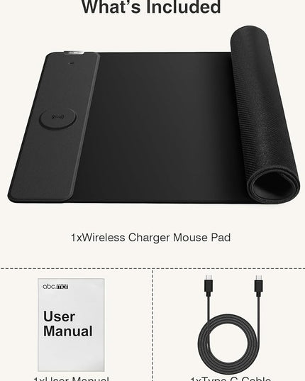 2-in-1 Mouse Pad with Magnetic Wireless Charging, Gaming Mouse Pad, 31.5"x15.8" Large Desk Mat for Laptop/Keyboard, Waterproof Smooth Surface, Non-Slip Base, No Adapter