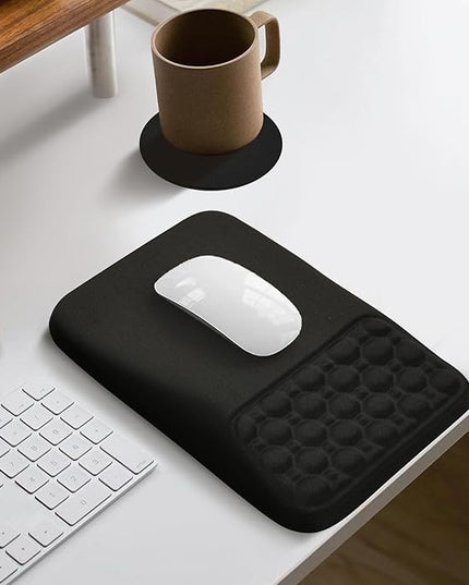 Ospelelf Mouse Pad with Wrist Rest Black Ergonomic Comfortable Pain Relief Mousepad Wrist Support for Laptop Computer
