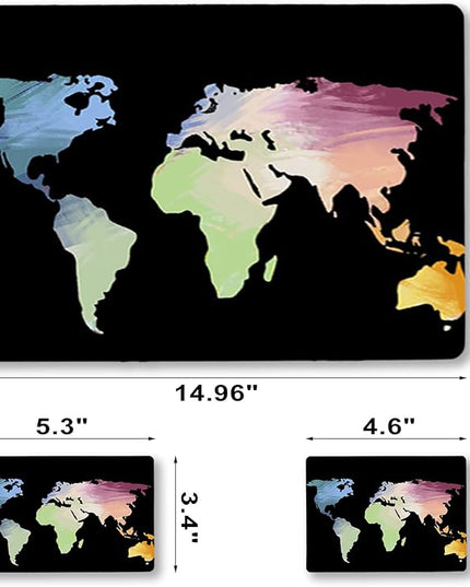 Laptop Skin Sticker Decal,12" 13" 13.3" 14" 15" 15.4" 15.6 inch Laptop Skin Sticker Cover Art Protector Notebook (2 Wrist Pad Skins Included), Decorative Removable, Colorful Map